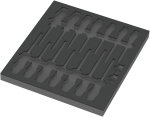 9811 Foam insert VDE screwdriver set 1, empty, 344 x 30 x 392 mm
