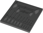 9812 Foam insert TORX® HF screwdriver set 1, empty, 344 x 30 x 392 mm