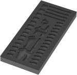 9820 Foam insert 8000 A Zyklop 1/4" ratchet set 1, empty, 172 x 30 x 392 mm