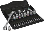 8100 SA 11 Zyklop Metal Ratchet Set with switch lever, 1/4inch drive, imperial, 28 pieces