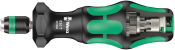 Wera 826 T Kraftform Turbo bit-holding screwdriver handle with Rapidaptor quick-release chuck, 1/4inch x 146 mm