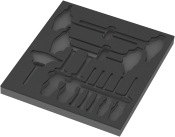9813 Foam insert Hex screwdriver set 1, empty, 344 x 30 x 392 mm