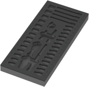 9820 Foam insert 8000 A Zyklop 1/4inch ratchet set 1, empty, 172 x 30 x 392 mm
