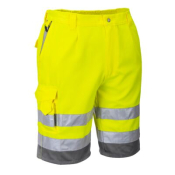 Portwest E043YGYL Hi-Vis Contrast Shorts Yellow/Grey L Y