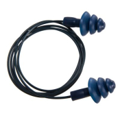 Portwest EP07BLU Detectable TPR Corded Ear Plugs (50 Pairs) Blue  U