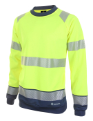 Hi-Vis Two Tone Sweatshirt – Saturn Yellow / Navy – Size L, EN ISO 20471 Class 2