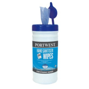 Portwest IW40BLU Hand Sanitiser Wipes (200 Wipes) Blue  U