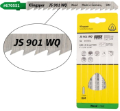 Klingspor JS 901 WQ Special Bi-metal jigsaw blade crossground, tapered