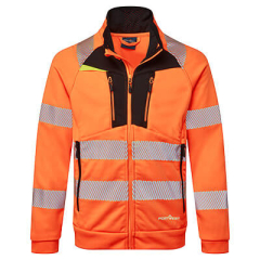 PORTWEST DX477 DX4 Hi-Vis Funnel Neck Zipped Sweatshirt
