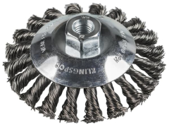 Klingspor BK 600 Z Bevel brush with thread, knotted wire for Steel, Stainless steel