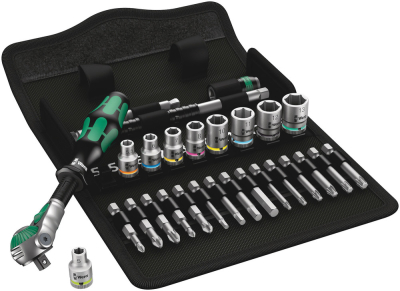 8100 SA 6 Zyklop Speed Ratchet Set, 1/4Inch drive, metric, 28 pieces