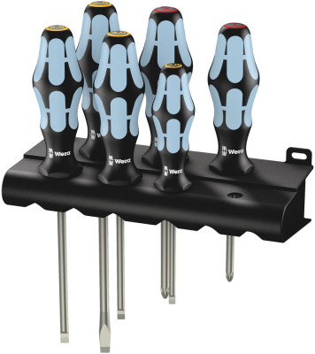 Wera 3334/6 Screwdriver set, stainless and rack, 6 pieces