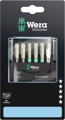 Wera Bit-Check 6 Stainless 1 SB, 6 pieces