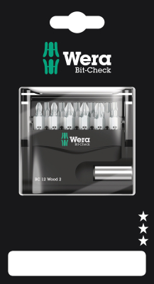 Wera Bit-Check 12 Wood 2 SB, 12 pieces