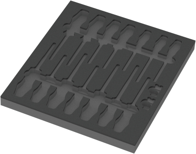 9811 Foam insert VDE screwdriver set 1, empty, 344 x 30 x 392 mm
