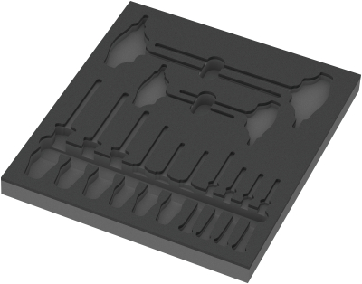 9812 Foam insert TORX® HF screwdriver set 1, empty, 344 x 30 x 392 mm