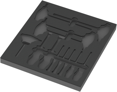 9813 Foam insert Hex screwdriver set 1, empty, 344 x 30 x 392 mm