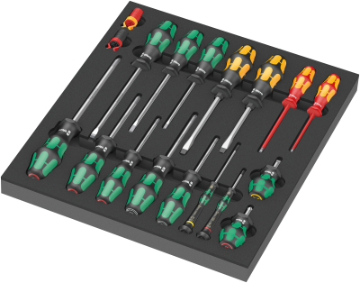 9710 Foam insert screwdriver set 1, 18 pieces