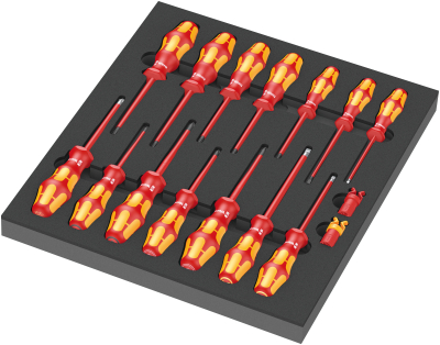 9711 Foam insert VDE screwdriver set 1, 16 pieces