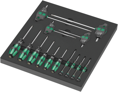9712 Foam insert TORX® HF screwdriver set 1, 14 pieces