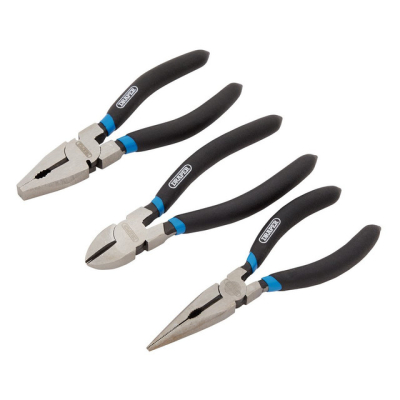 DRAPER Pliers Set (3 Piece) – Soft Grip Carbon Steel | 07056