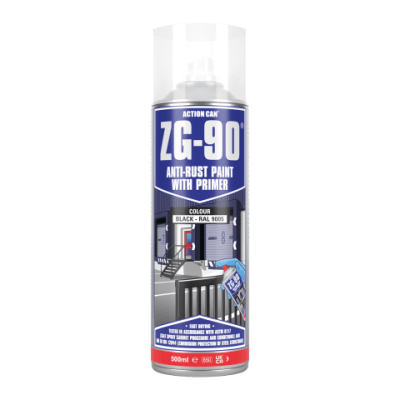 ZG‑90 Black Zinc Galv Spray – Action Can 500 ml | ZG90‑B Anti-Rust Coating