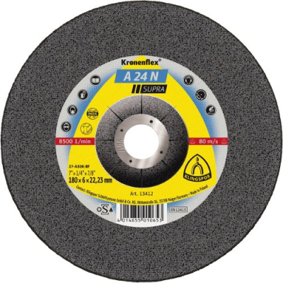 Klingspor A 24 N Supra Kronenflex grinding discs for Stainless steel