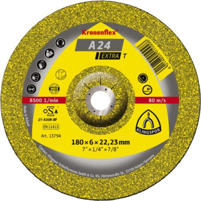 Klingspor A 24 Extra T Kronenflex grinding discs for Metals