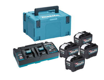 Makita 1910B0-6 XGT 40V Kit | 4x 8.0Ah Batteries, 110V DC40RB Charger & Makpac 3