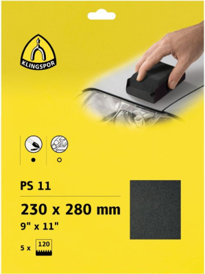 Klingspor PS 11 C Retail packs Abrasive paper, waterproof for Paint, Varnish, Filler, Plastic