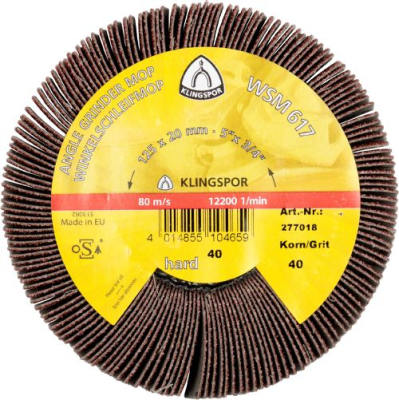 Klingspor WSM 617 Abrasive mop for Steel, Stainless steel, Paint, Plastic, Wood