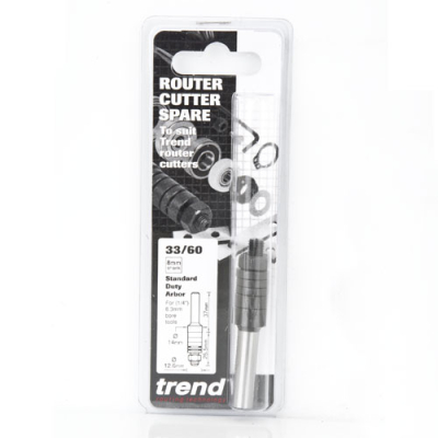 Trend 33/60X8MM Arbor 33/60 for 1/4 bore tools