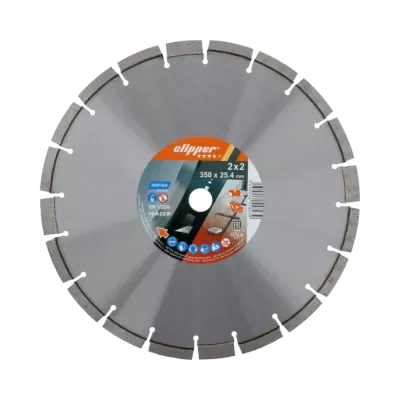 Norton Clipper Pro 2×2 450 mm Diamond Blade – 25.4 mm Bore, Laser‑Welded, Asphalt & Concrete