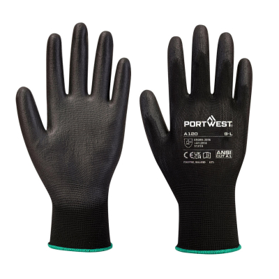 PORTWEST A120 PU PALM GLOVE BLACK