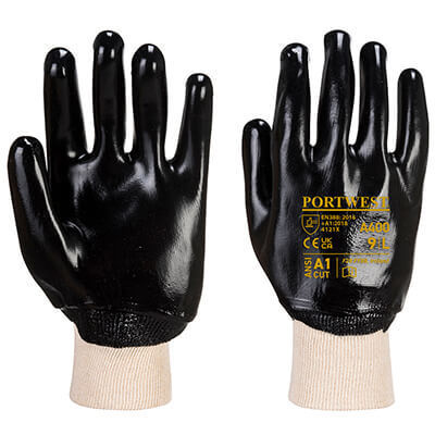 PORTWEST A400 PVC Knitwrist Black