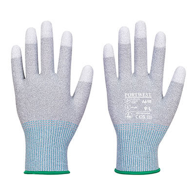 PORTWEST A698 MR13 ESD PU Fingertip Glove - 12 Pack