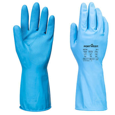 PORTWEST AP76 FD Chemical B Latex Light Gauntlet (Pk12)