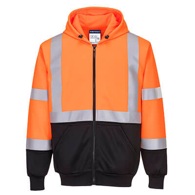 PORTWEST B315 Hi-Vis Two-Tone Zipped Hoodie
