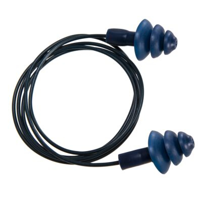 Portwest EP07BLU Detectable TPR Corded Ear Plugs (50 Pairs) Blue  U
