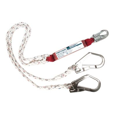 Portwest FP25WHR Double 1.8m Lanyard With Shock Absorber White  R