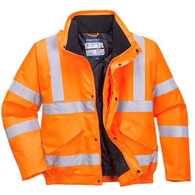 PORTWEST RT32 Hi-Vis Bomber Jacket RIS Orange
