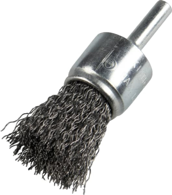 Klingspor BPS 600 W End brush with shaft, crimped wire for Steel, Stainless steel