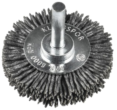 Klingspor BRS 600 P Wheel brush with shaft, polyamide bristles for Stainless steel, NF metals, Wood