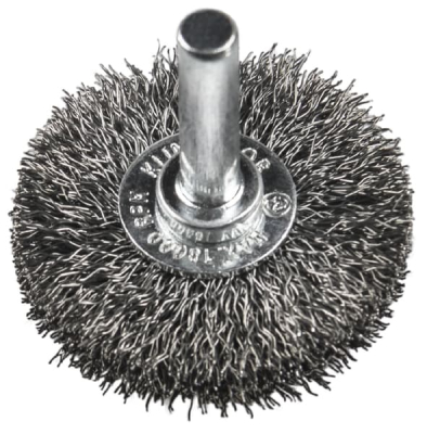 Klingspor BRS 600 W Wheel brush with shaft, crimped wire for Steel, Stainless steel