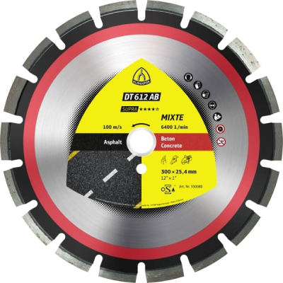 Klingspor DT 612 AB diamond cutting blades, 350 x 3,2 x 20 mm 21 segments 40 x 3,2 x 10 mm, wide gullet