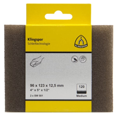 Klingspor SW 501 Retail packs Abrasive block, abrasive sponge for Paint, Varnish, Filler, Wood