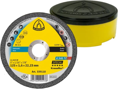 Klingspor A 946 TZ cutting-off wheels, 125 x 1,6 x 22,23 mm flat