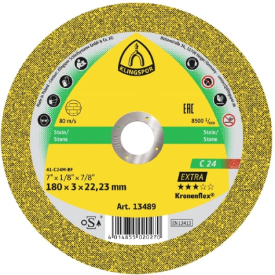 Klingspor C 24 Extra Kronenflex cutting-off wheels 2,0 - 3,2 mm for Stone, Concrete