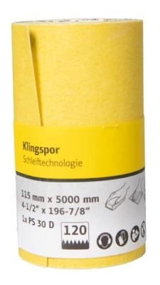 Klingspor PS 30 D Retail packs Rolls with paper backing for Paint, Varnish, Filler, Wood