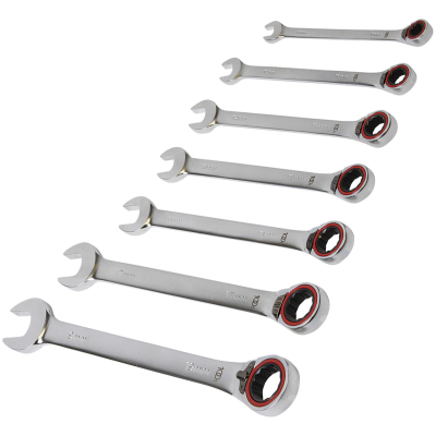 SEALEY AK63945 Reversible Ratchet Combination Spanner Set 7pc Metric Platinum Serie